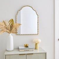 Gold Brushed Effect Arched Wall Mirror