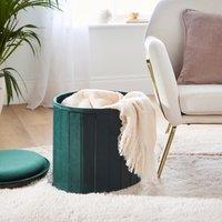 Round Ottoman with Tray, Velvet
