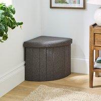 Faux Linen Corner Ottoman