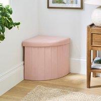 Faux Linen Corner Ottoman