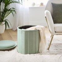 Round Ottoman with Tray, Velvet