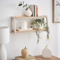 Ainsley 2 Tier Stone & Oak Effect Wall Shelf