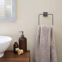 Hotel Black Chrome Square Towel Ring