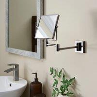 Hotel Black Chrome Square Vanity Wall Mirror