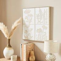 Pressed Flowers Hand Painted Framed Canvas