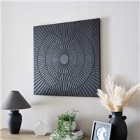 Black Wood Embossed Wall Art