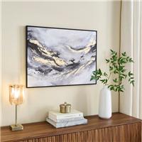 Luxe Gold Foil Abstract Framed Canvas