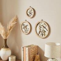 Set of 3 Birds In The Trees Circular Framed Prints