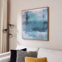 Teal Green Sand Textured Framed Canvas