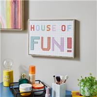 House of Fun Embroidered Wall Art
