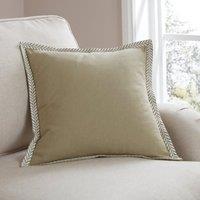 Leaf Embriodered Edge Square Cushion Cover