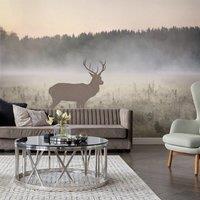 Stag in the Mist Neutral Wall Mural