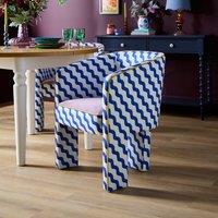 Sophie Robinson Dining Chair, Colbalt Blue Wiggle Fabric