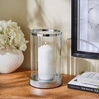 Hotel Chrome Hurricane Candle Holder