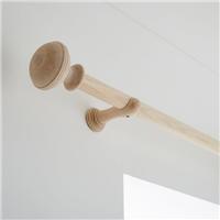 Oval Ribbed Wood Curtain Pole