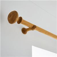 Oval Ribbed Wood Curtain Pole