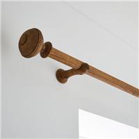 Oval Ribbed Wood Curtain Pole