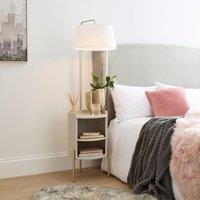 Adeline Ribbed Adjustable Bedside Floor Lamp