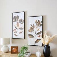 Set of 2 Autumn Flowers Framed Canvases