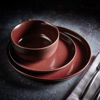 Montreal 12 Piece Burgundy Dinner Set