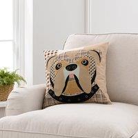 Patchwork French Bull Dog Square Cushion