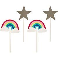 Pack of 4 Rainbow and Star Cake Toppers