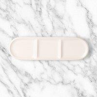 3 Part Divided White Stoneware Serving Platter