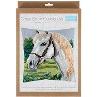 White Horse Cross Stitch Cushion Kit