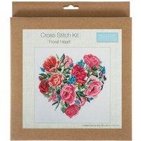 Floral Heart Cross Stitch Kit