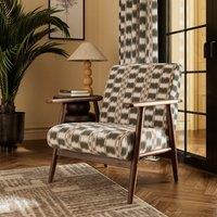 Quinn Avis Green Stripe Paddle Arm Occasional Armchair