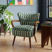 Eliza Checkerboard Wooden Arm Occasional Armchair