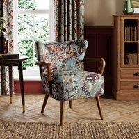 Eliza Wooden Arm Jacquard Nature's Exhibitionists Occasional Armchair Wild Tropics