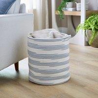 Blue Striped Cotton Rope Basket