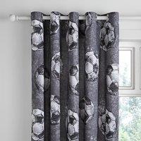 Sketched Football Blackout Eyelet Curtains