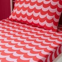 Pink Scallop Polycotton Single Fitted Sheet