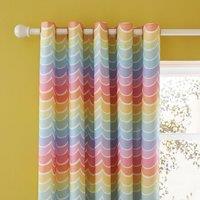 Rainbow Scallop Blackout Eyelet Curtains