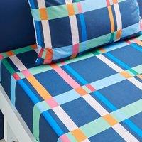 Bright Check Polycotton Single Fitted Sheet