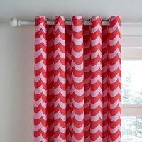 Pink Scallop Blackout Eyelet Curtains