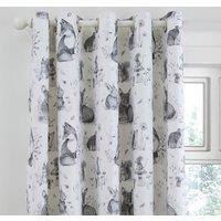 Sketched Woodland Blackout Eyelet Curtains
