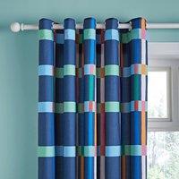 Bright Check Blackout Eyelet Curtains