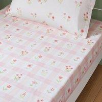 Pack of 2 Floral Gingham Polycotton Fitted Sheets