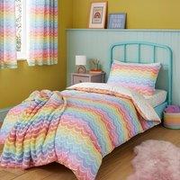 Rainbow Scallop Polycotton Duvet Cover & Pillowcase Set