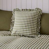 Portloe Frilled Cotton Square Cushion Cover