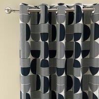 Bromley Geometric Blackout Eyelet Curtains