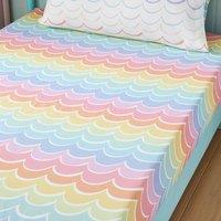 Pack of 2 Rainbow Scallop Polycotton Fitted Sheets