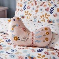 Folk Floral Bird Shaped Cushion