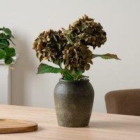 Artificial Hydrangea Arrangement in Ceramic Vase