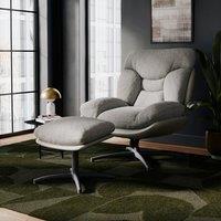 Oren Chenille Swivel Chair and Footstool