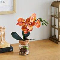 Artificial Orchid in Glass Jar