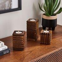 Bryant Set of 3 Mango Wood Tealight Holders